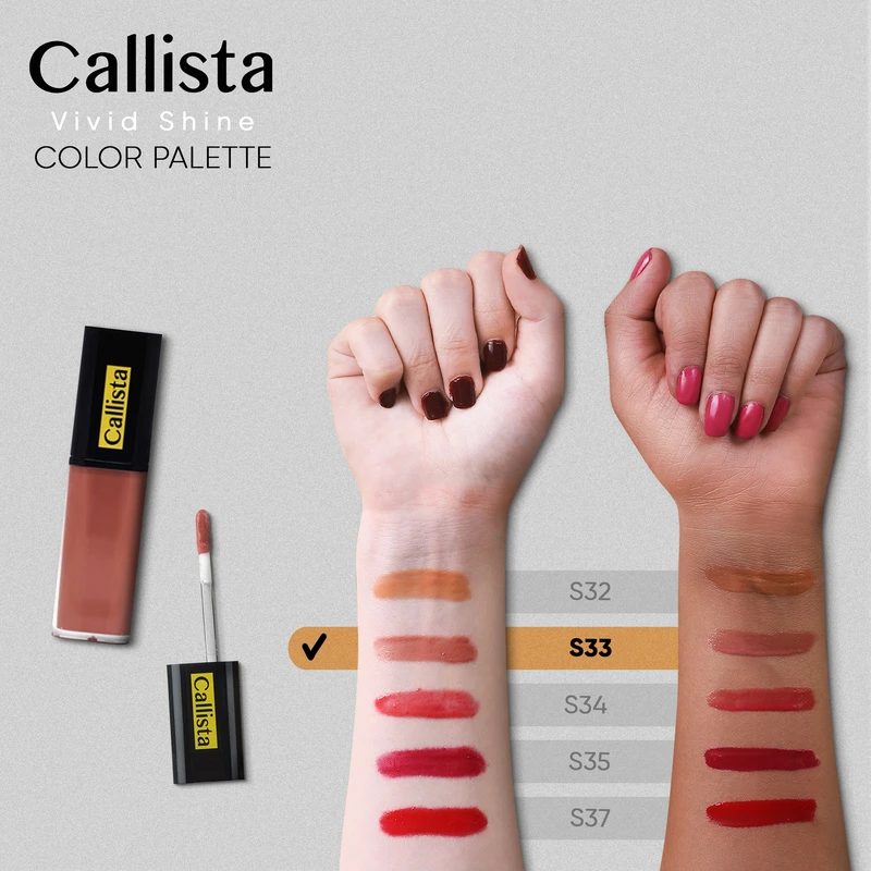 لیپ گلاس کالیستا مدل Vivid Shine شماره S33 - Image 2